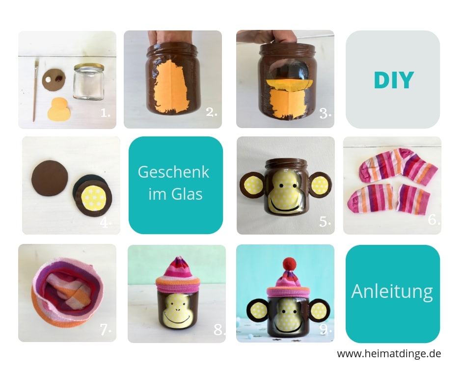 Praktischen Weihnachtsgeschenke basteln mit Kindern, Geschenke im Glas, Upcylcing, umweltfreundillches Geschenk, Anleitung