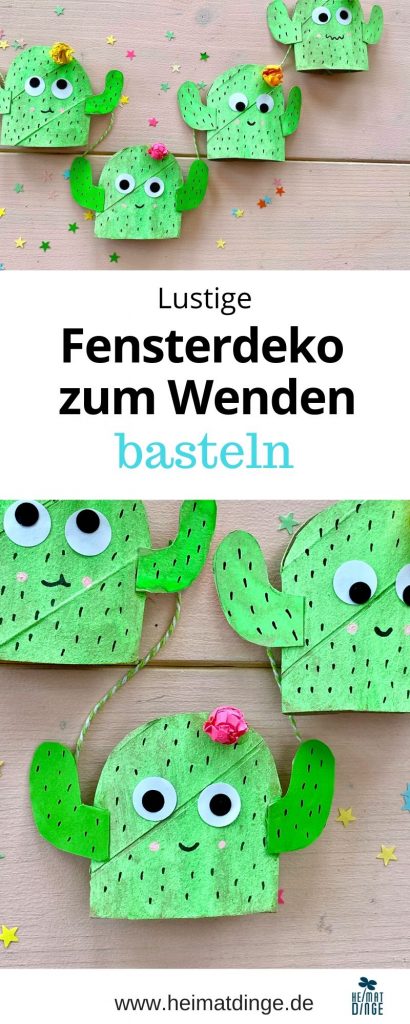 fensterdeko-basteln-kaktus-klorollen-bastelidee-sommer-kinder